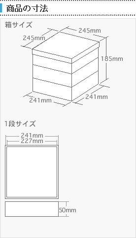 おせち・重箱3段の寸法